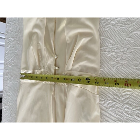 VTG 60 Artemis Nylon Chiffon Nightgown Dress Pearl Lace Bridgerton Small - Picture 5 of 10